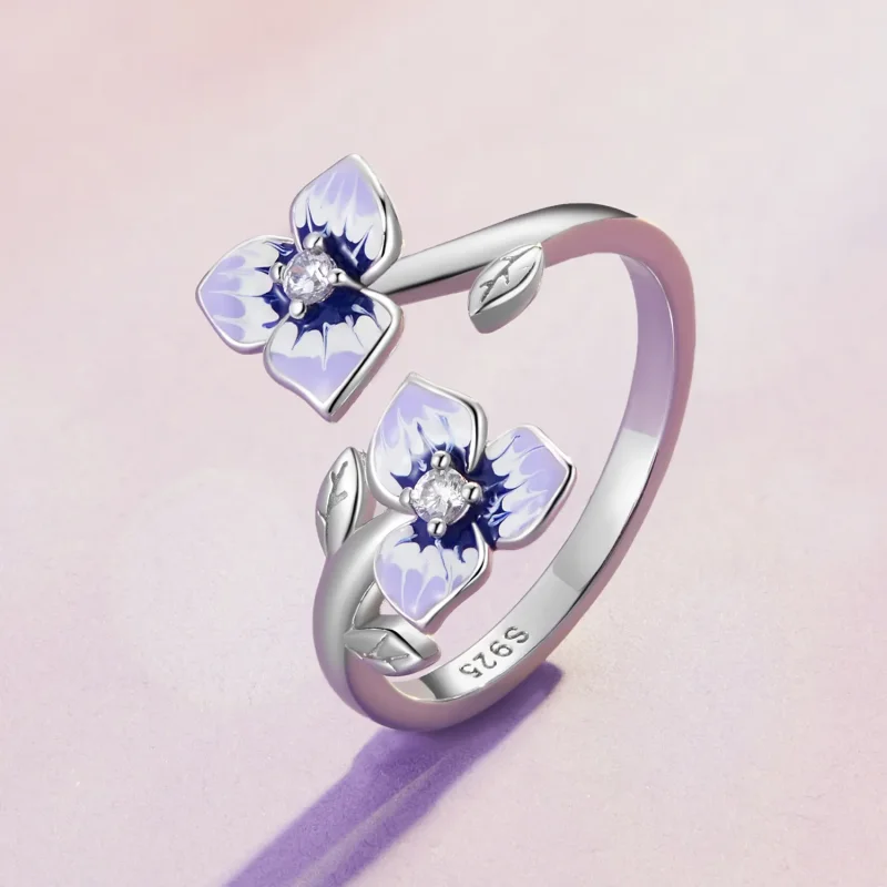 (bild till) Pandora Style Pansy Öppen Ring - BSR451-E - View 2
