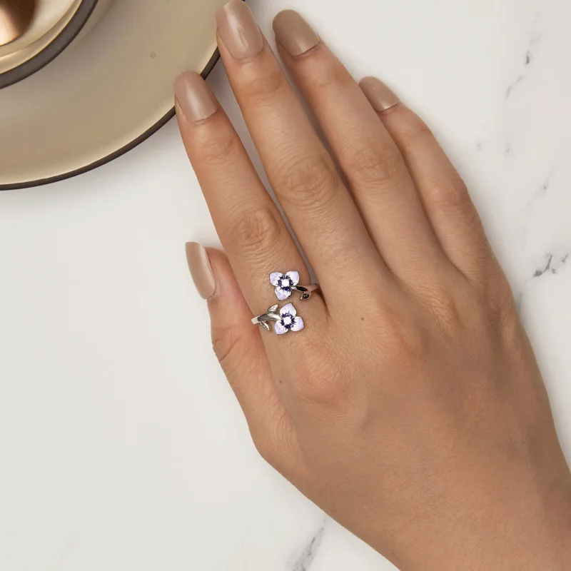 (bild till) Pandora Style Pansy Öppen Ring - BSR451-E - View 5