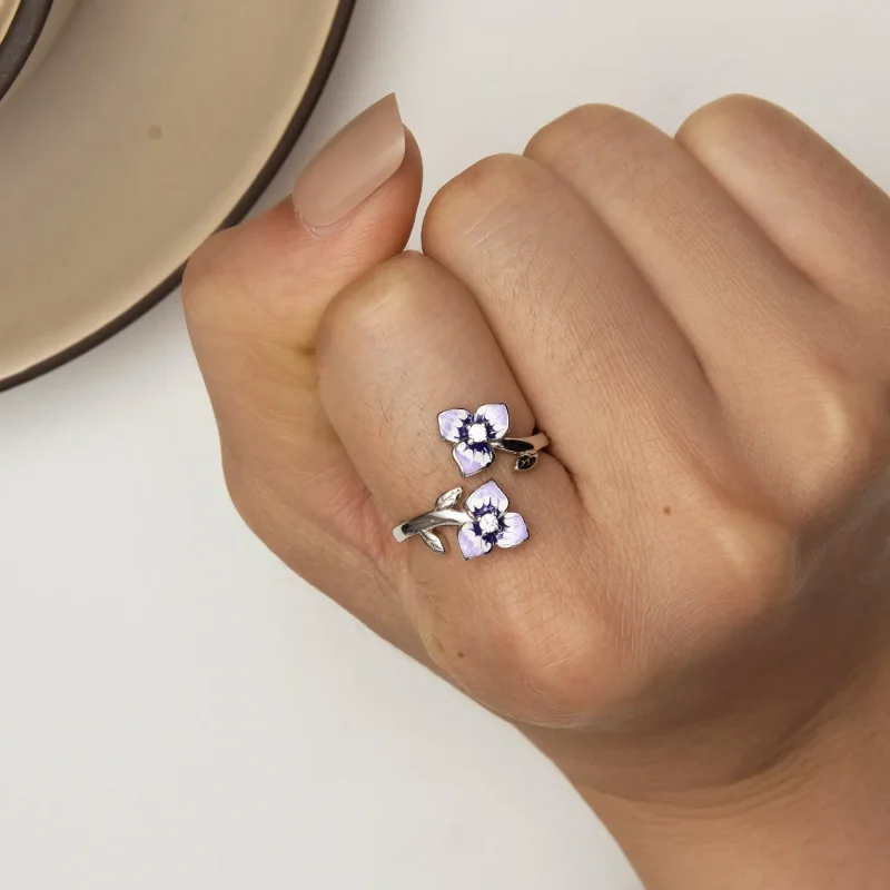 (bild till) Pandora Style Pansy Öppen Ring - BSR451-E - View 6