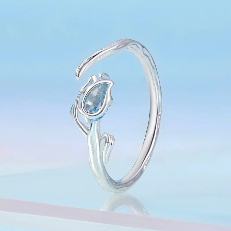 (bild till) Pandora Style Tulip Öppen Ring - BSR465-E - View 2