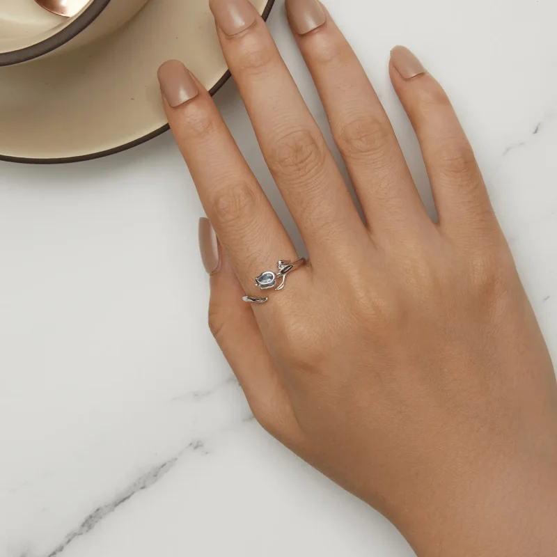 (bild till) Pandora Style Tulip Öppen Ring - BSR465-E - View 5