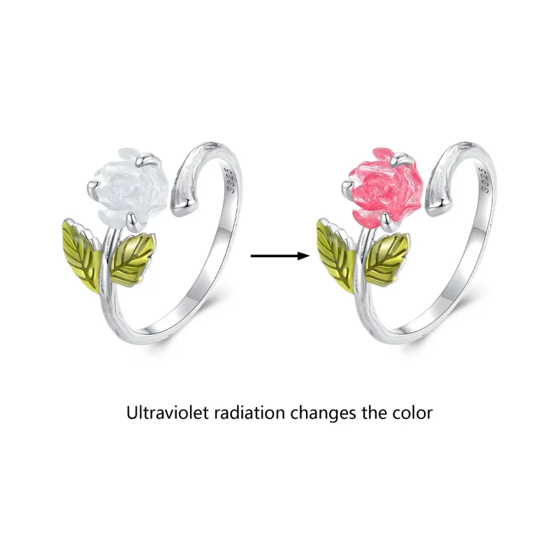 (bild till) Pandora-stil Crystal Rose Öppen Ring - BSR472-PKE - View 2