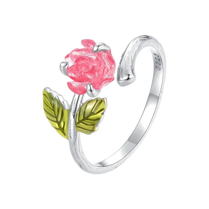 (bild till) Pandora-stil Crystal Rose Öppen Ring - BSR472-PKE - View 5