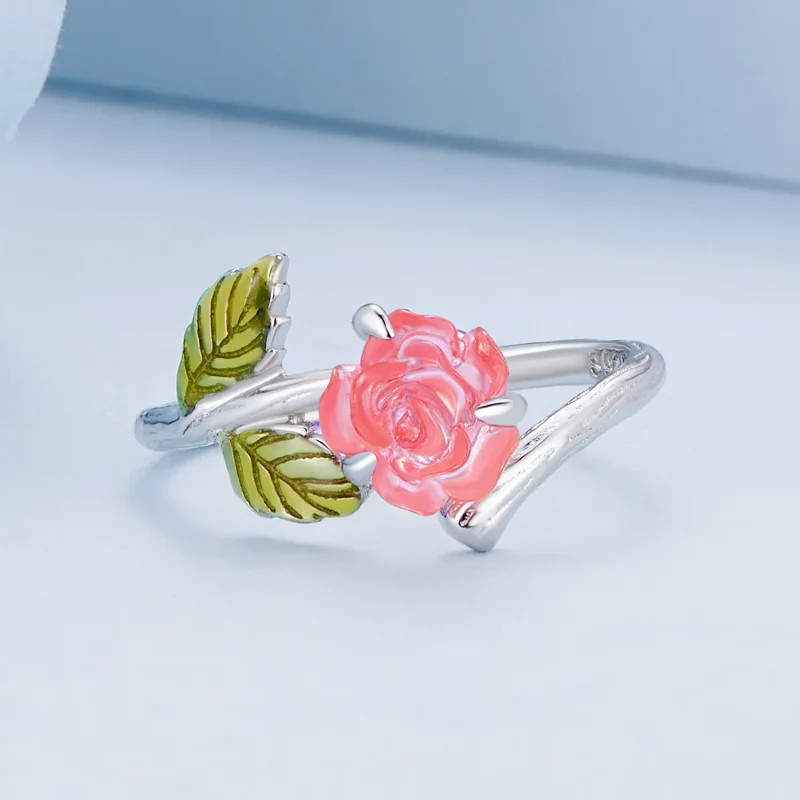 (bild till) Pandora-stil Crystal Rose Öppen Ring - BSR472-PKE - View 6