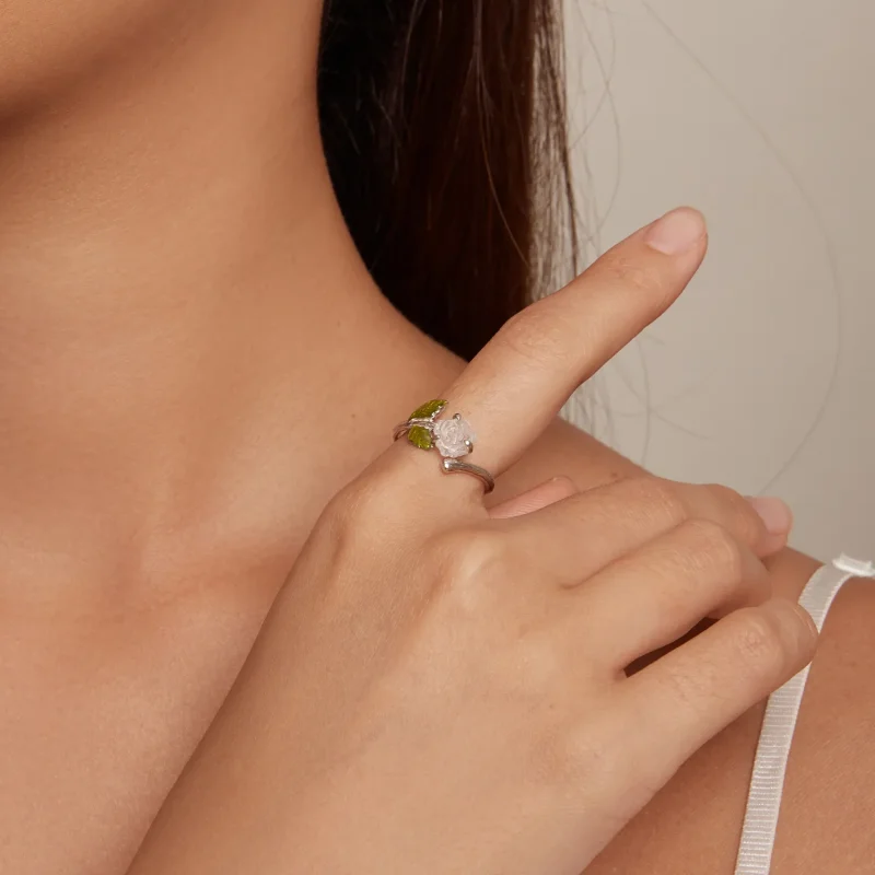 (bild till) Pandora-stil Crystal Rose Öppen Ring - BSR472-PKE - View 8