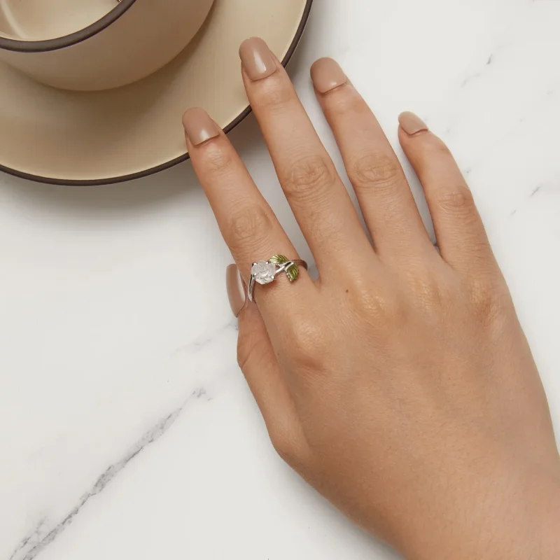 (bild till) Pandora-stil Crystal Rose Öppen Ring - BSR472-PKE - View 10