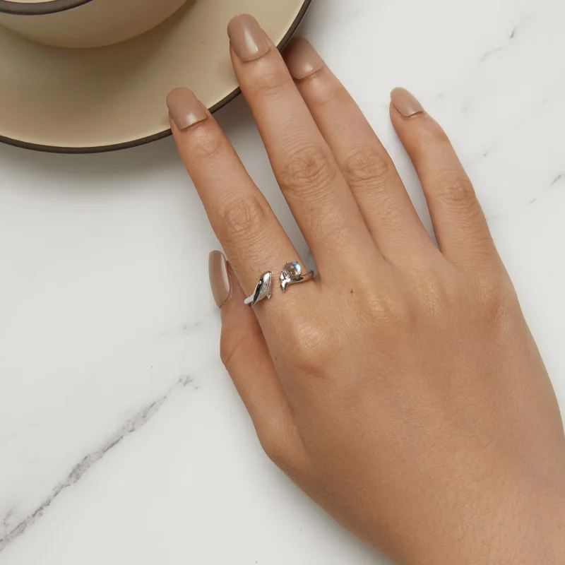 (bild till) Pandora-stil Val Öppen Ring - BSR473-E - View 5