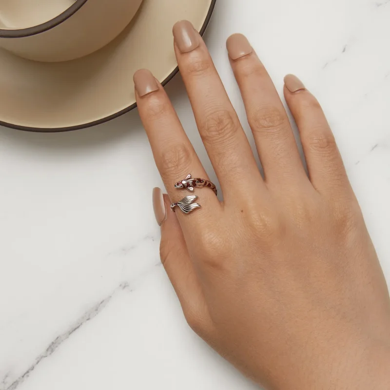 (bild till) Pandora Style Koi Öppen Ring - BSR474-E - View 6
