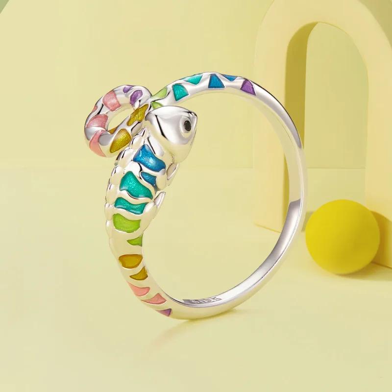 (bild till) Pandora Style Chameleon Öppen Ring - BSR475-E - View 2