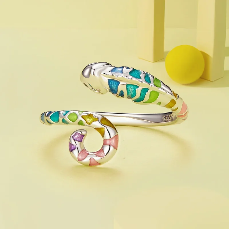(bild till) Pandora Style Chameleon Öppen Ring - BSR475-E - View 3