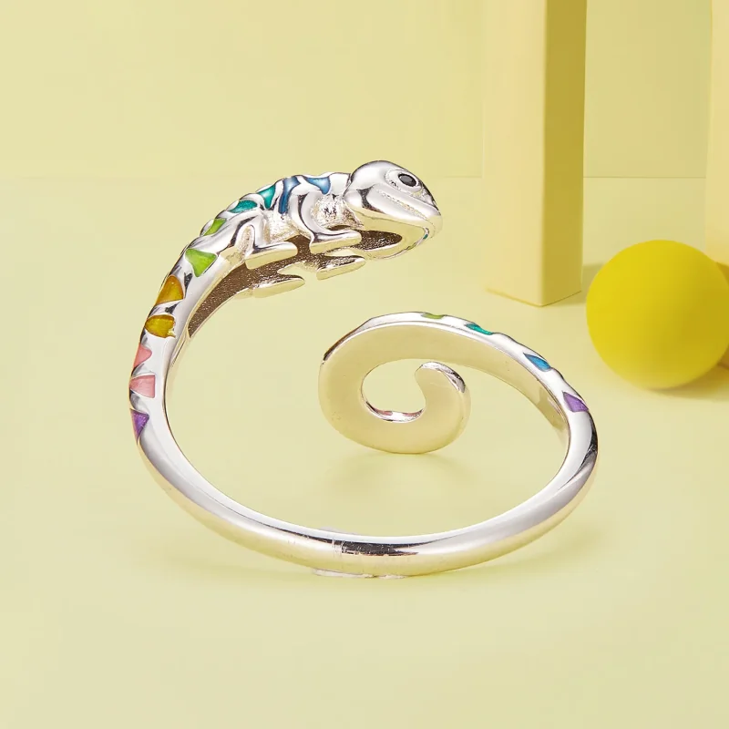 (bild till) Pandora Style Chameleon Öppen Ring - BSR475-E - View 4