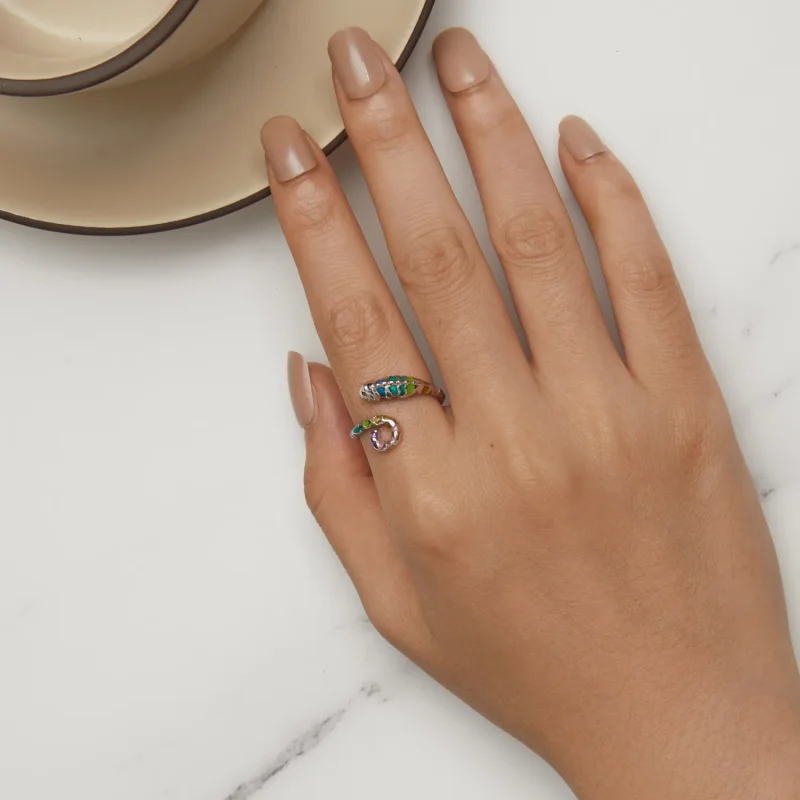 (bild till) Pandora Style Chameleon Öppen Ring - BSR475-E - View 6