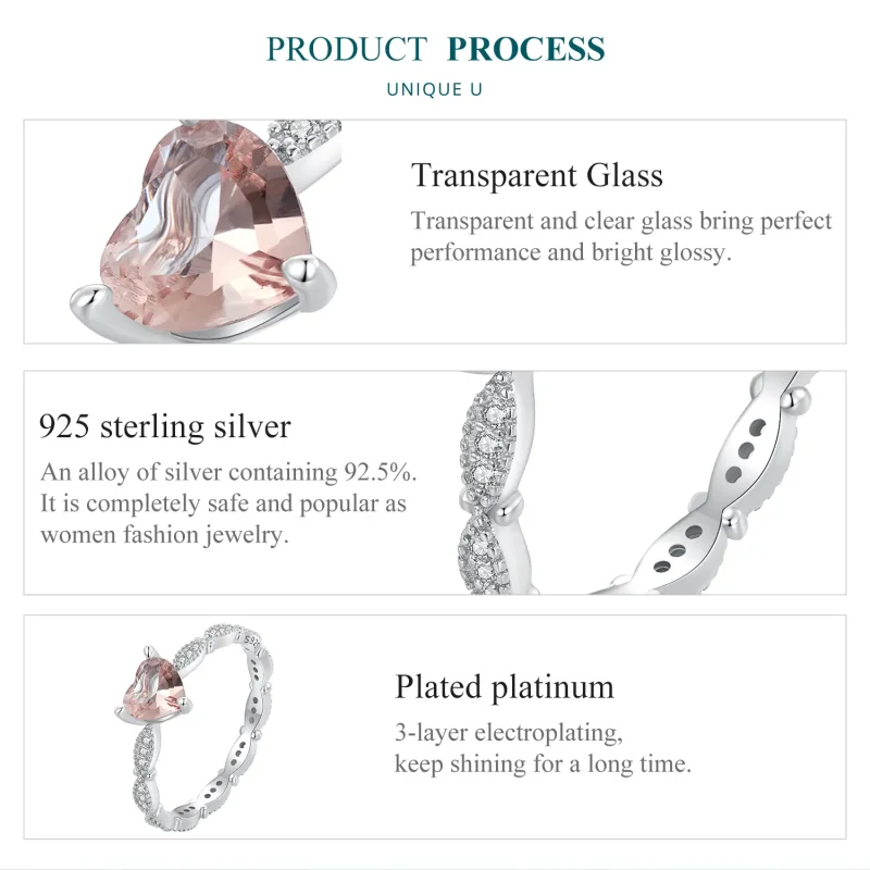 (bild till) Pandora-stil Hjärtformad Kameleontring - BSR479 - View 5