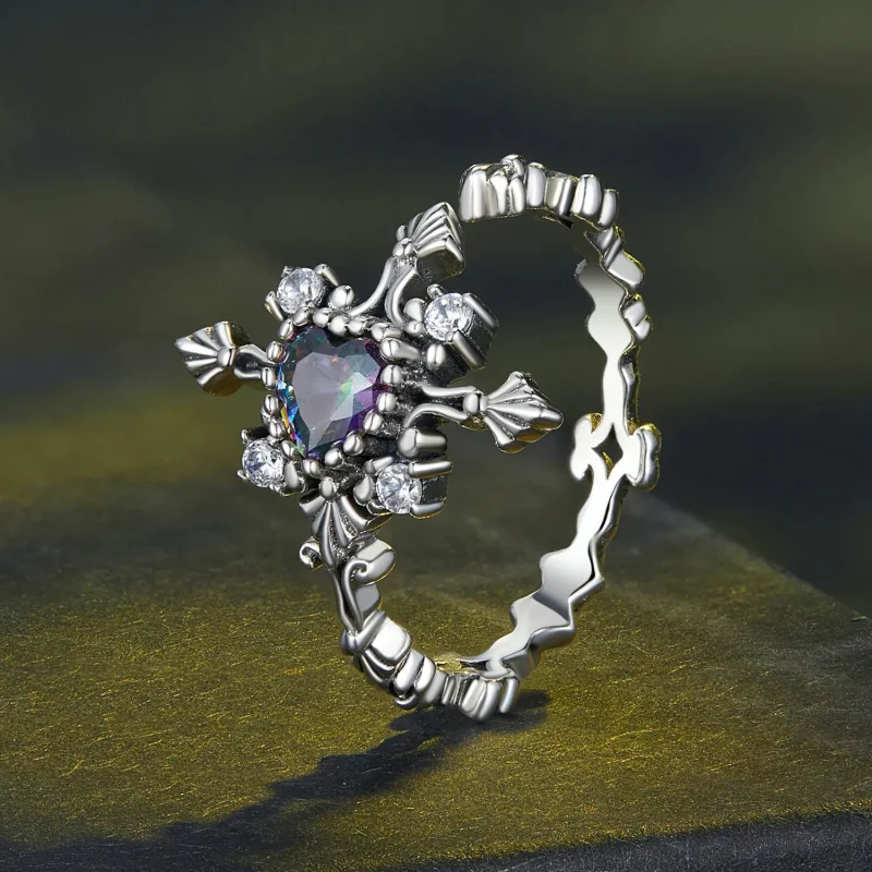 (bild till) Pandora-stil Halloween-korsöppenring - BSR482-E - View 2