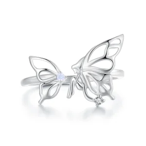 (bild till) Pandora-stil Butterfly Elf Öppen Ring - BSR484-E