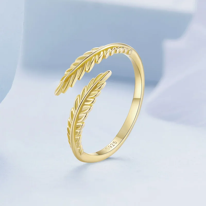 (bild till) Pandora Style Löv Öppen Ring - BSR485-E - View 2