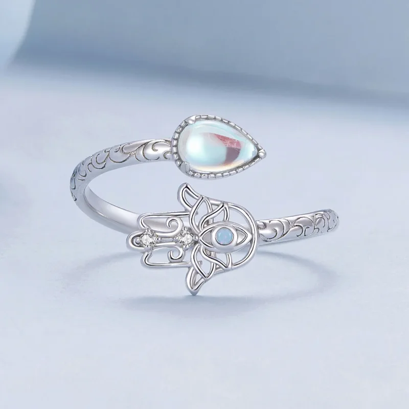 (bild till) Pandora-stil Lyckohand Öppen Ring - BSR486-E - View 3