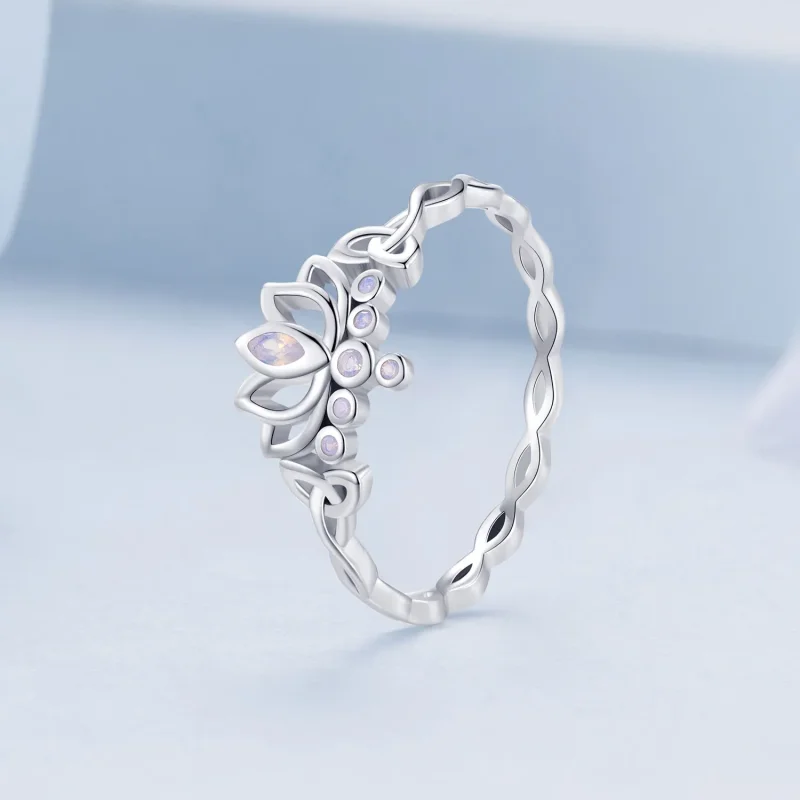 (bild till) Pandora-stil Lotusring - BSR487 - View 2