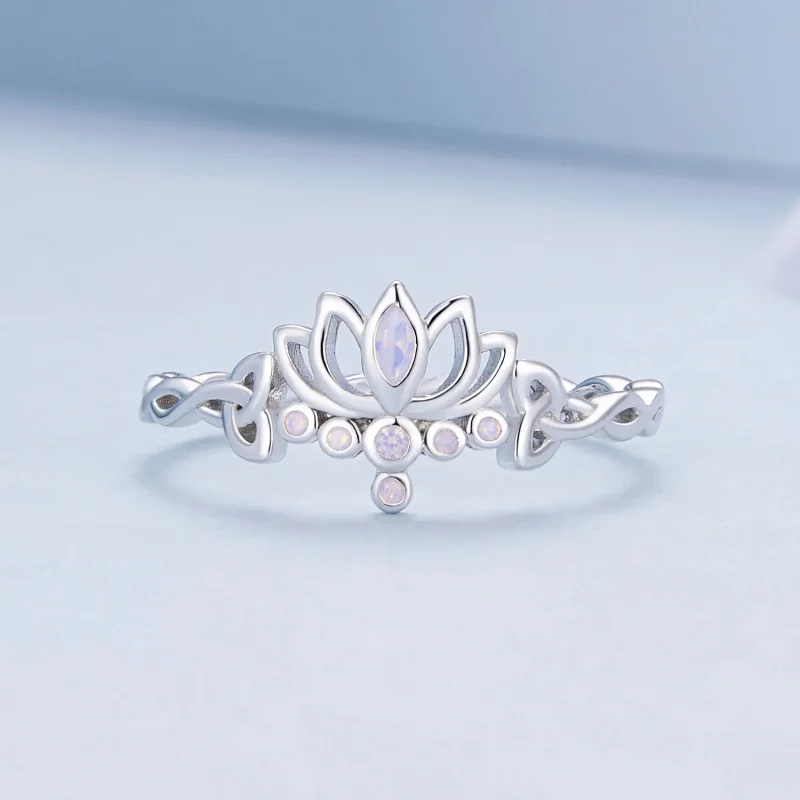 (bild till) Pandora-stil Lotusring - BSR487 - View 3