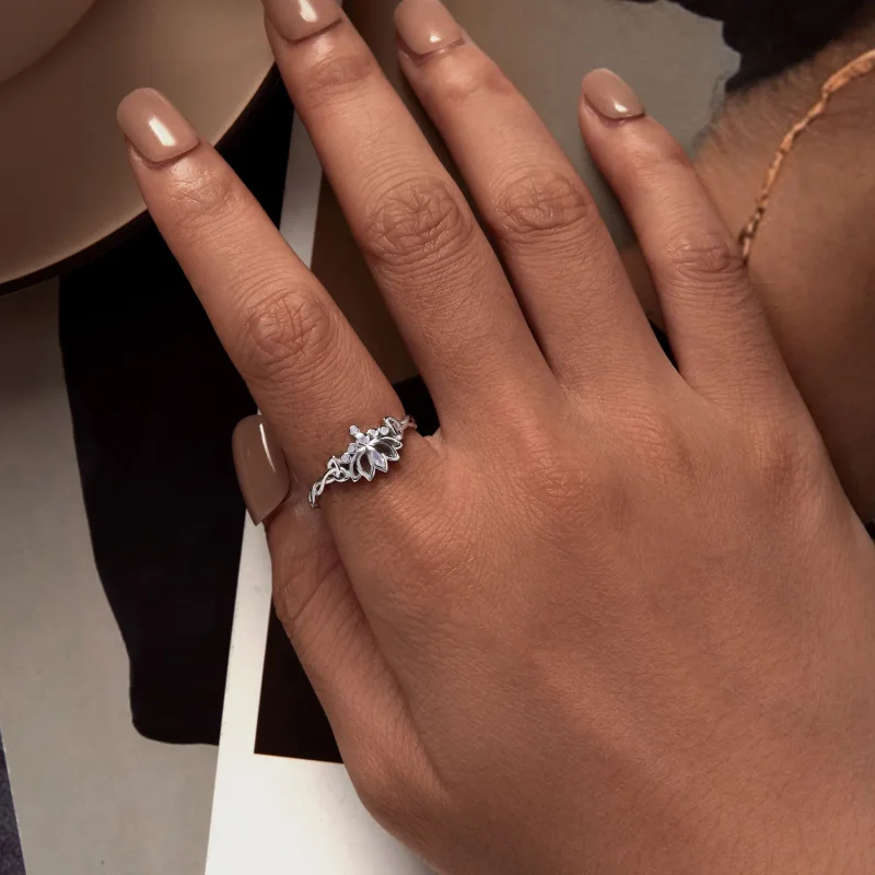 (bild till) Pandora-stil Lotusring - BSR487 - View 5