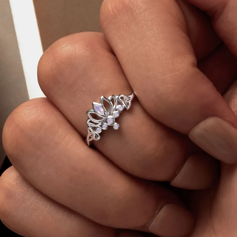 (bild till) Pandora-stil Lotusring - BSR487 - View 6