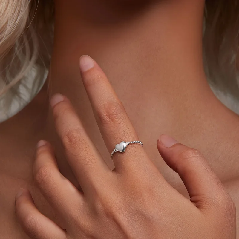(bild till) Pandora-stil Hjärtformad Kedjering - BSR488 - View 4