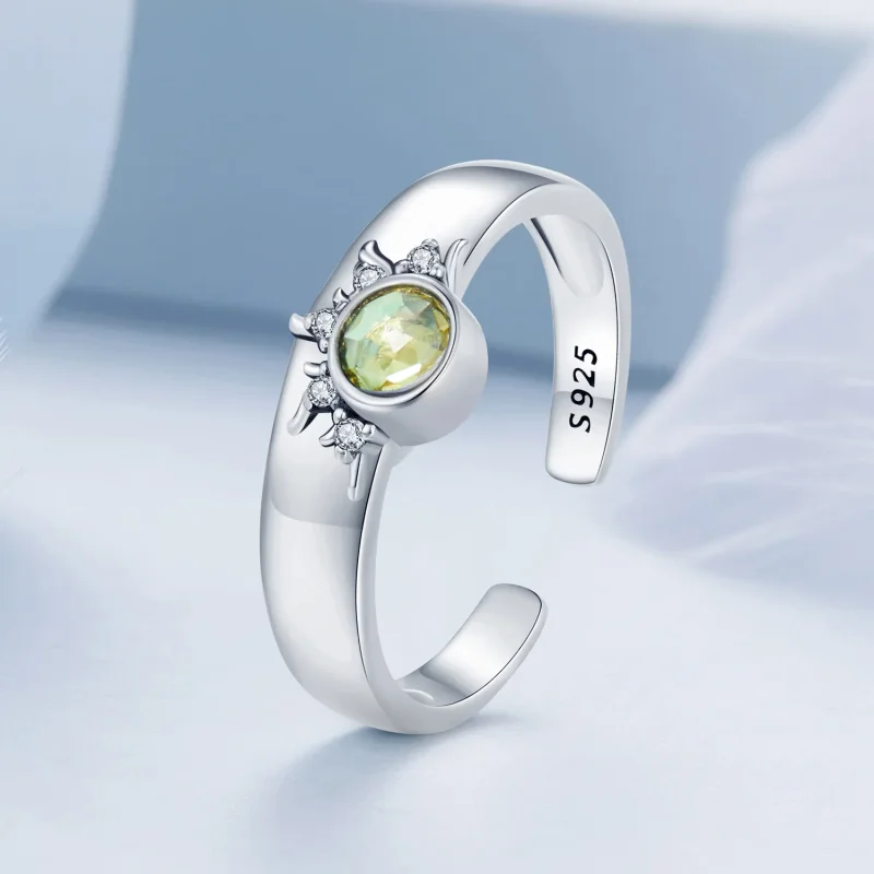 (bild till) Pandora-stil Sol, Måne och Stjärnor Par Öppet Ring - BSR491-E - View 2