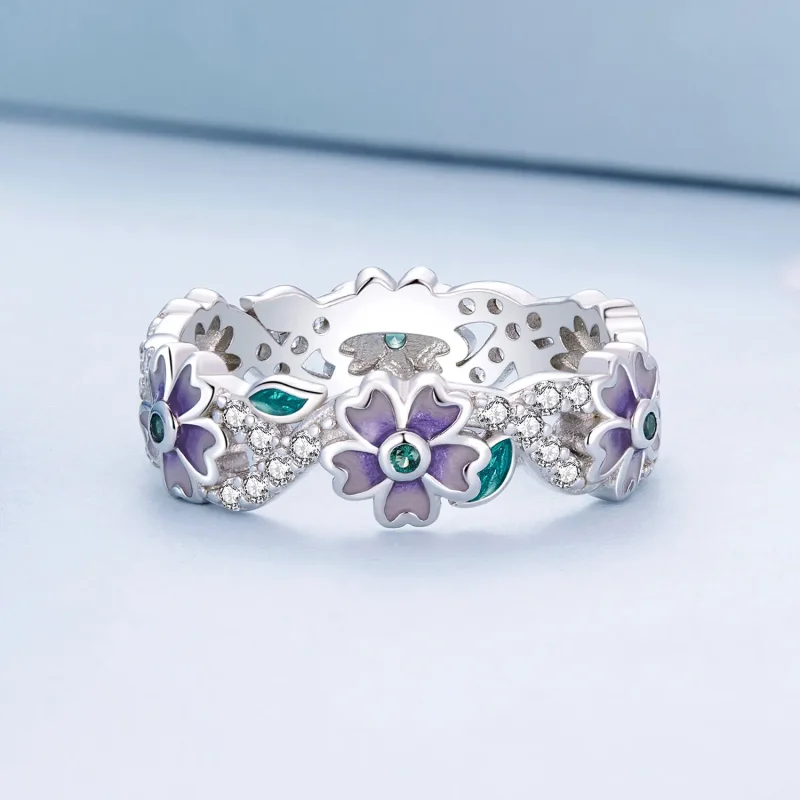 (bild till) Pandora-stil Lila Girlandring - BSR492 - View 3