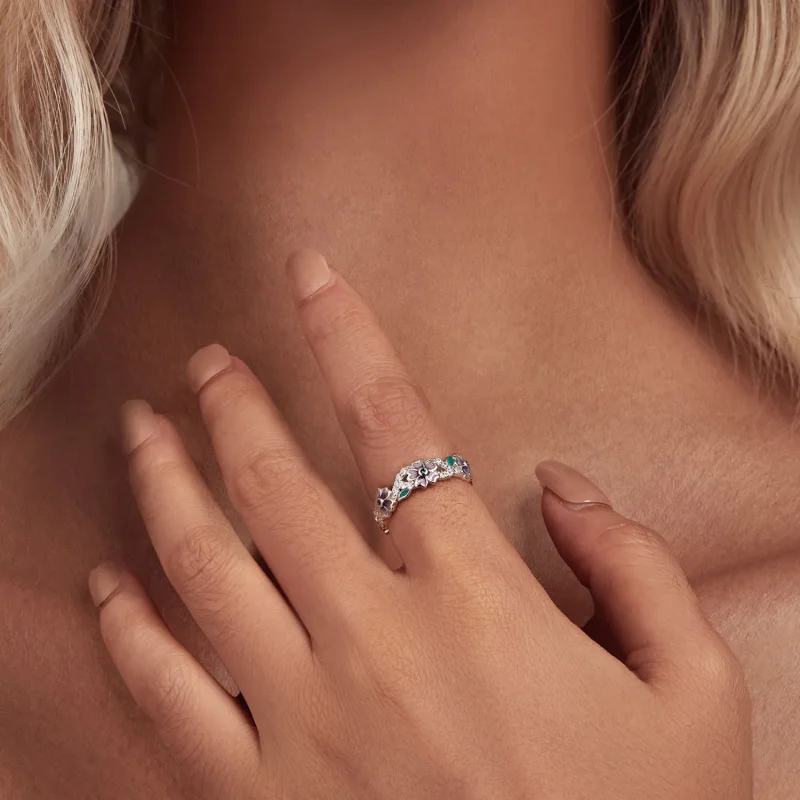 (bild till) Pandora-stil Lila Girlandring - BSR492 - View 4
