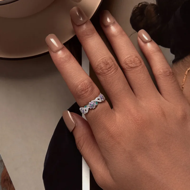 (bild till) Pandora-stil Lila Girlandring - BSR492 - View 5