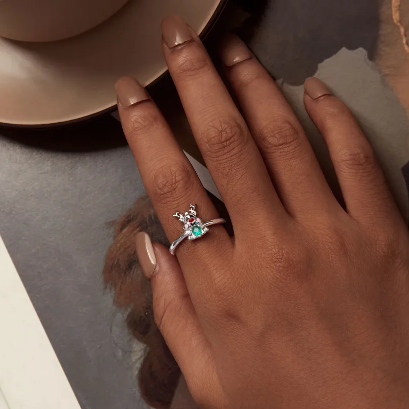 (bild till) Pandora-stil Julrensar Öppen Ring - BSR493-E - View 5
