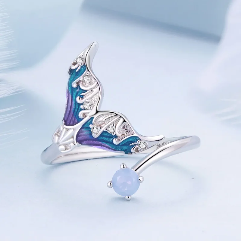 (bild till) Pandora-stil Dröm Sirena Öppen Ring - BSR494-E - View 3