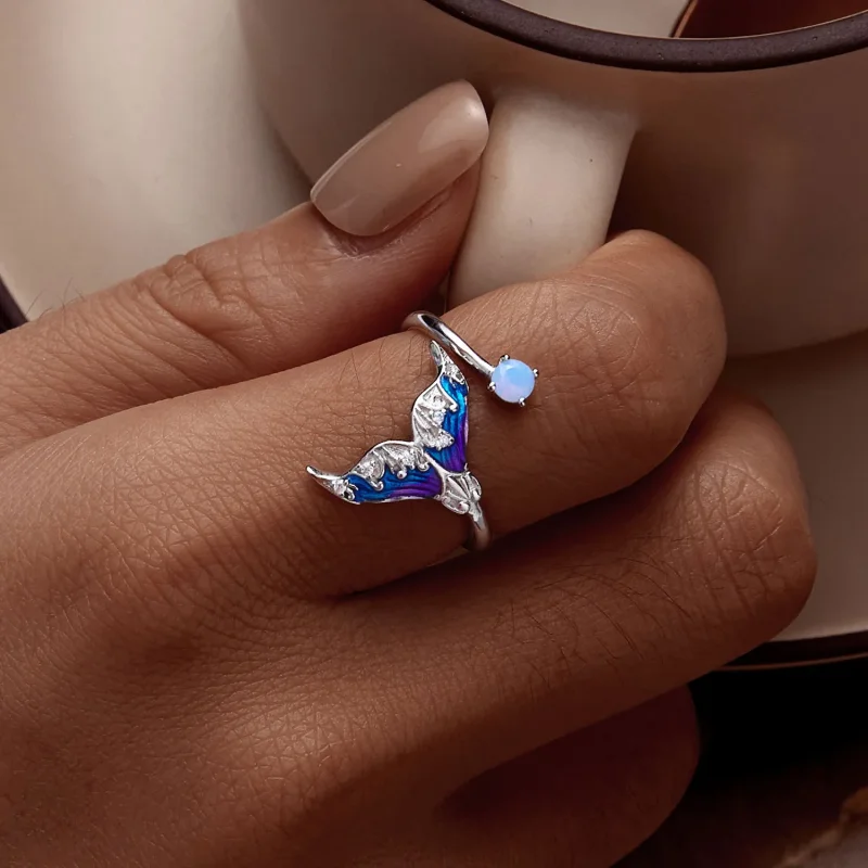 (bild till) Pandora-stil Dröm Sirena Öppen Ring - BSR494-E - View 6