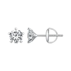 (bild till) Pandora-stil 0,5 kt Moissanite-stiftöronhängen - MSE024-S
