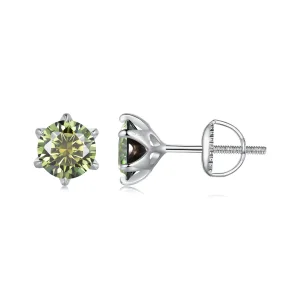 (bild till) Pandora-stil Emeraldmoissanite Örhängen - MSE025-LGN