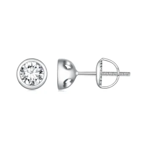 (bild till) Pandora-stil Infattade Moissanite-örhängen - MSE026