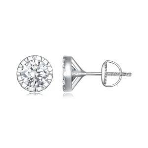 (bild till) Pandora-stil 1Ct Moissanite-stiftöronhängen - MSE027