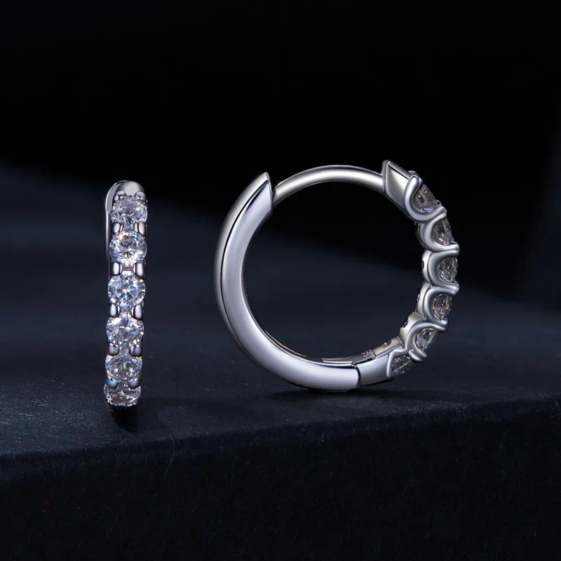 (bild till) Pandora-stil Moissanite-örhängen - MSE029 - View 2