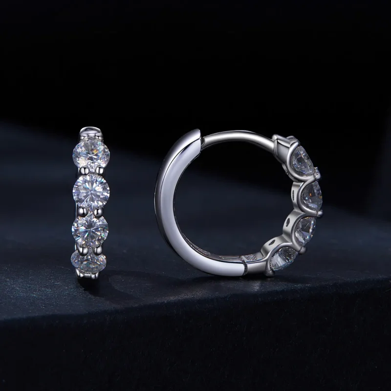 (bild till) Pandora-stil Moissanite-örhängen - MSE030 - View 2