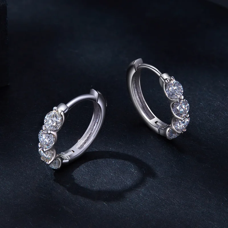 (bild till) Pandora-stil Moissanite-örhängen - MSE030 - View 3