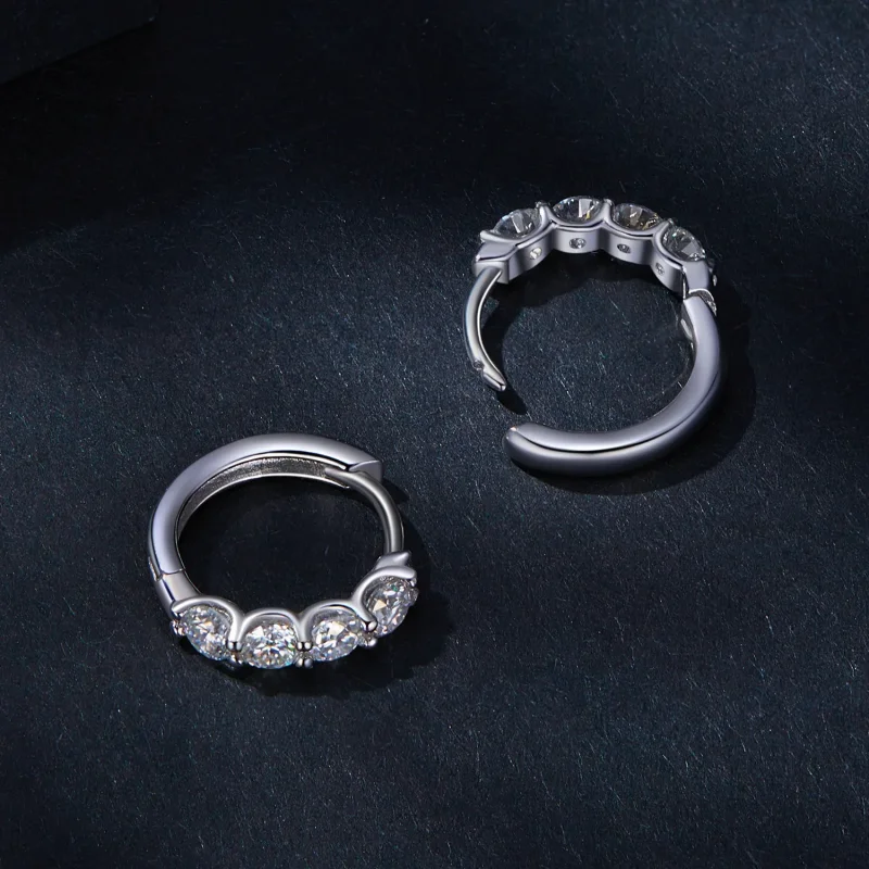 (bild till) Pandora-stil Moissanite-örhängen - MSE030 - View 4