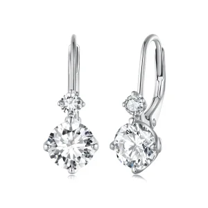 (bild till) Pandora-stil Moissanite-örhängen (Två certifikat) - MSE031