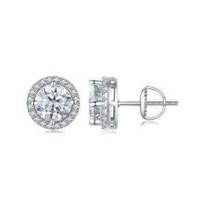(bild till) Pandora-stil 1Ct Moissanite-stiftörhängen (Två certifikat) - MSE039