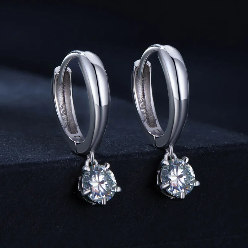 (bild till) Pandora-stil 0,5 kt Moissanite Örhängen (Två certifikat) - MSE040 - View 2