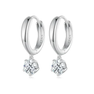(bild till) Pandora-stil 0,5 kt Moissanite Örhängen (Två certifikat) - MSE040