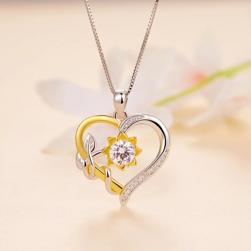 (bild till) Pandora Style Love Moissanite-halsband (Ett certifikat) - MSN012 - View 2