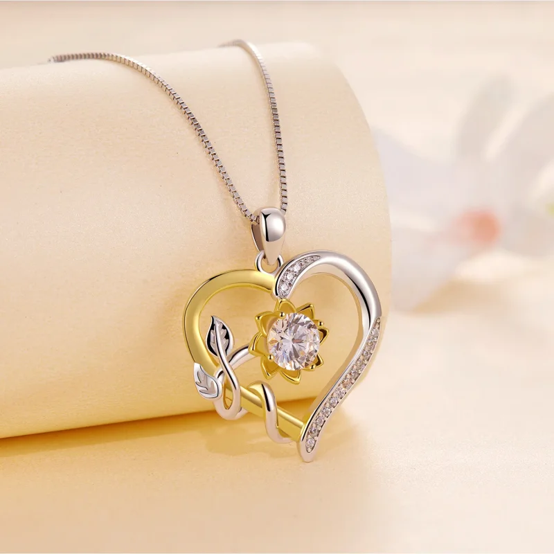 (bild till) Pandora Style Love Moissanite-halsband (Ett certifikat) - MSN012 - View 3