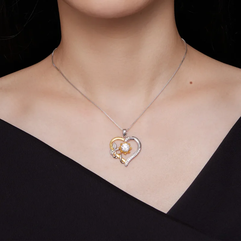 (bild till) Pandora Style Love Moissanite-halsband (Ett certifikat) - MSN012 - View 6