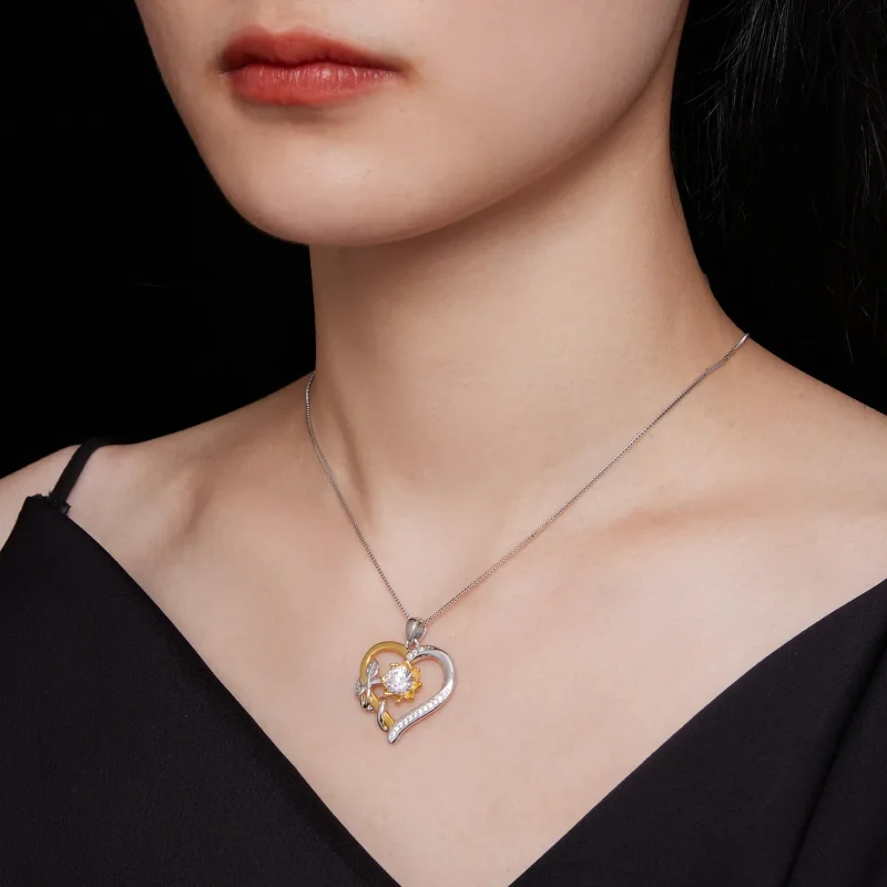 (bild till) Pandora Style Love Moissanite-halsband (Ett certifikat) - MSN012 - View 7