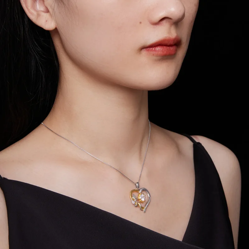 (bild till) Pandora Style Love Moissanite-halsband (Ett certifikat) - MSN012 - View 8